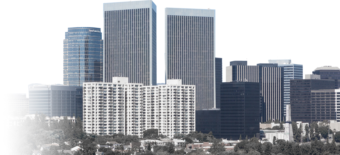 Cityscape of a large downtown business area